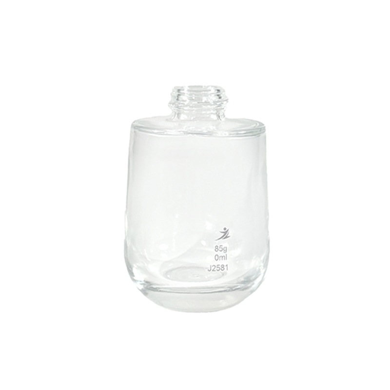 J2514 Transparente Lotionsflasche in umgekehrter Birnenform, 46 ml, mit schlichtem, modernem Design