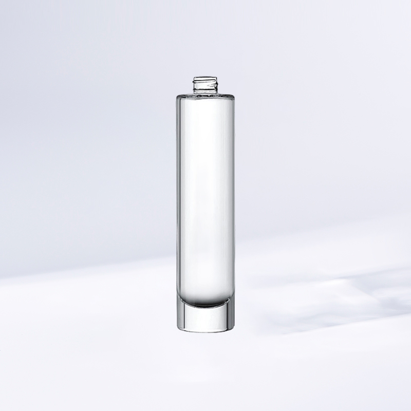 Transparente, lange, zylindrische Lotionsflasche mit Schraubverschluss, 108 ml, leicht